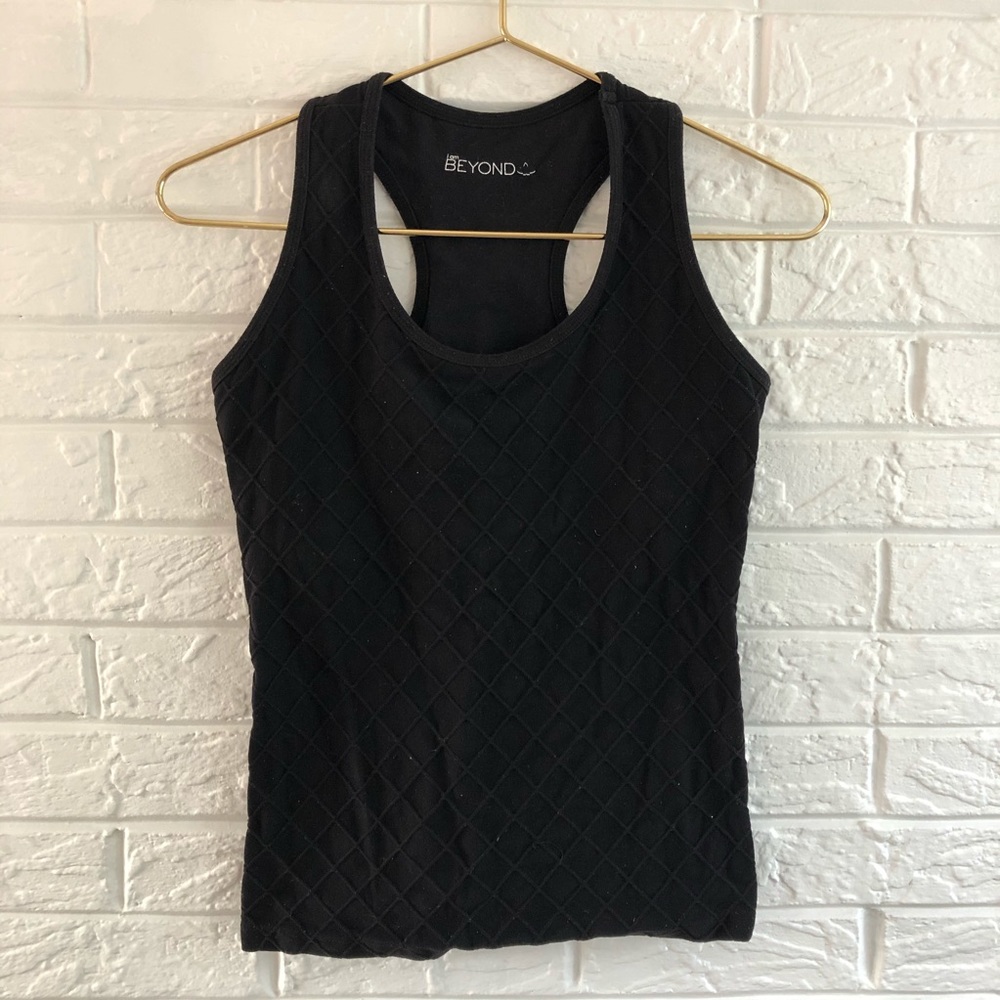 Beyond Yoga Black Waffle Knit Tank Top